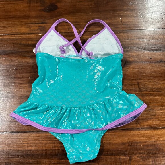 🤩Mermaid Swimsuit Turquoise Toddler Girls Size 4T - Picture 3 of 6